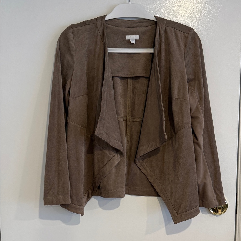 J. Jill Sandalwood Faux Suede Waterfall Jacket